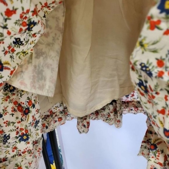 Spring Boho Ditsy Prairie Floral Lined Mini Skirt with Pockets - Picture 6 of 8